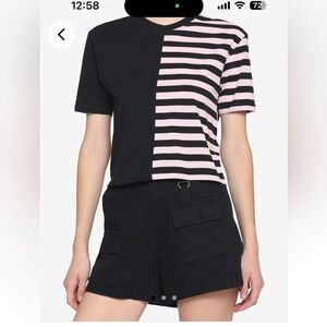 Pink stripe crop top